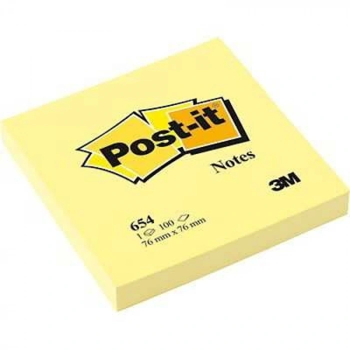 Post-it 100 Yaprak Not Sarı 76x76 mm 654