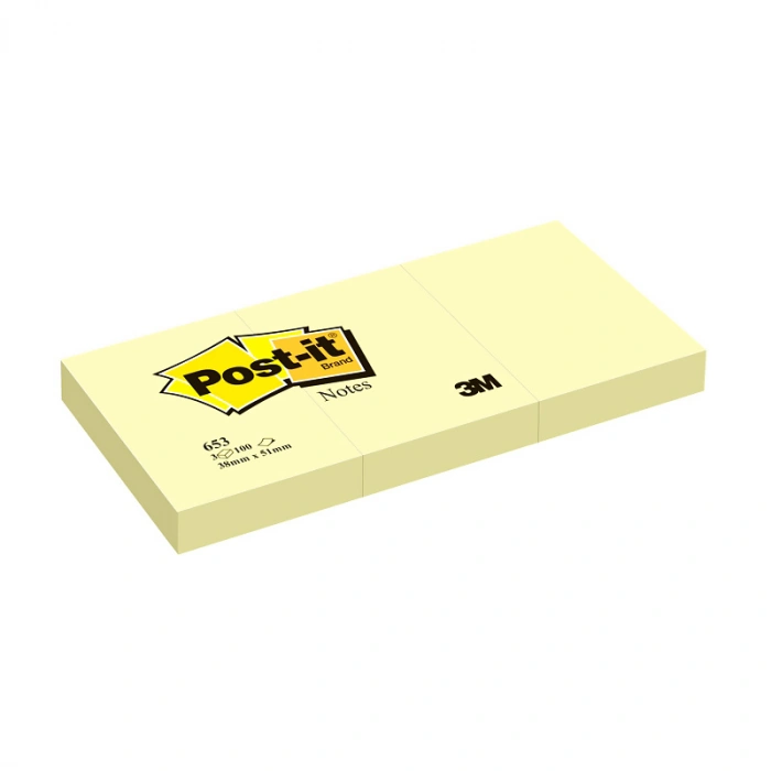 POST-İT 653 YAPIŞKANLI NOT KAĞIDI 38x51 SARI 3LÜ PAKET