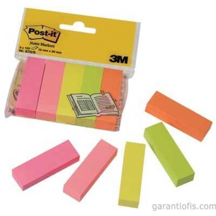 Post-it 670/5 Not Sayfa İşareti (5 Neon Renk)