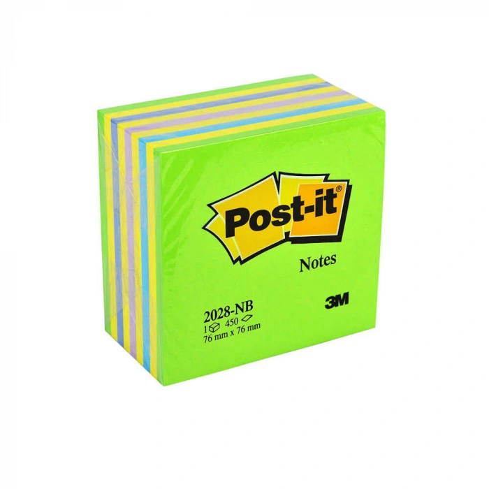 Post-it Yapışkanlı Küp Not Kağıdı 76x76mm 450 Yaprak Gökkuşağı Yeşil