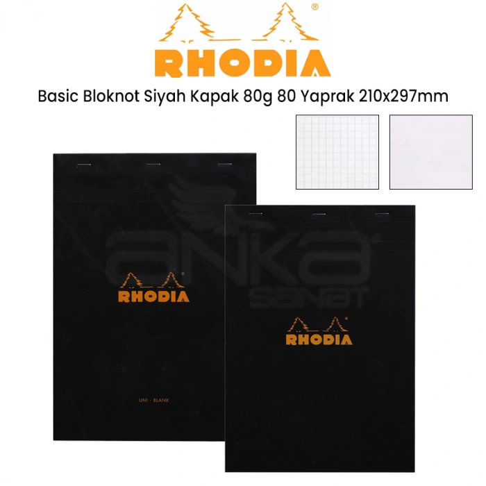 Rhodia Basic Bloknot Siyah Kapak 80g 80 Yaprak 210x297mm