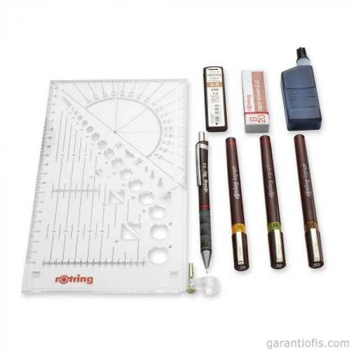 Rotring S0699370 İsograf Pergelsiz Rapido Kalem Set Kolej Set