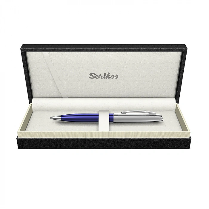 SCRİKSS 39 TÜKENMEZ KALEM LACİVERT-KROM LÜKS KUTU