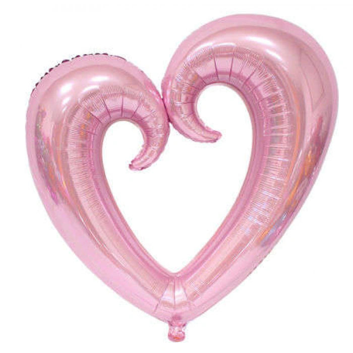 Şekilli Kalp Pembe Renk Folyo Balon