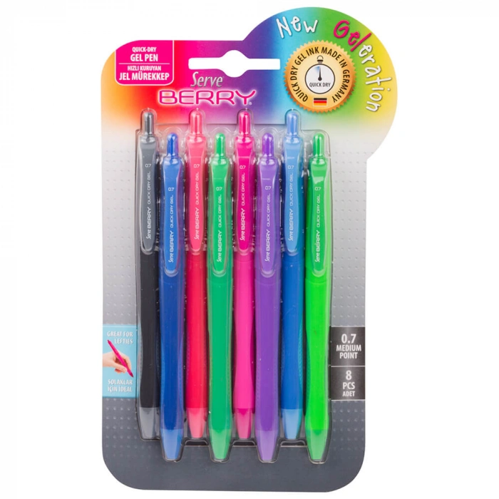 Serve Berry Jel Karışık Renkler 8li Set