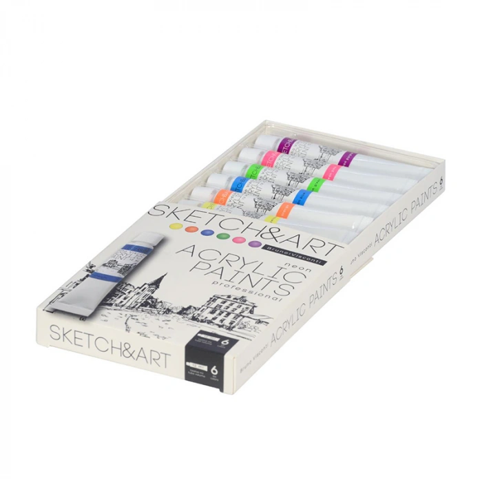 Bruno Visconti Sketch&Art Akrilik Boya Seti 6x12ml Neon Renkler No:70-0064