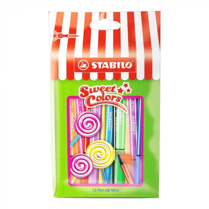 Stabilo Pen 68 Sweet Colors Mini 15 Renk