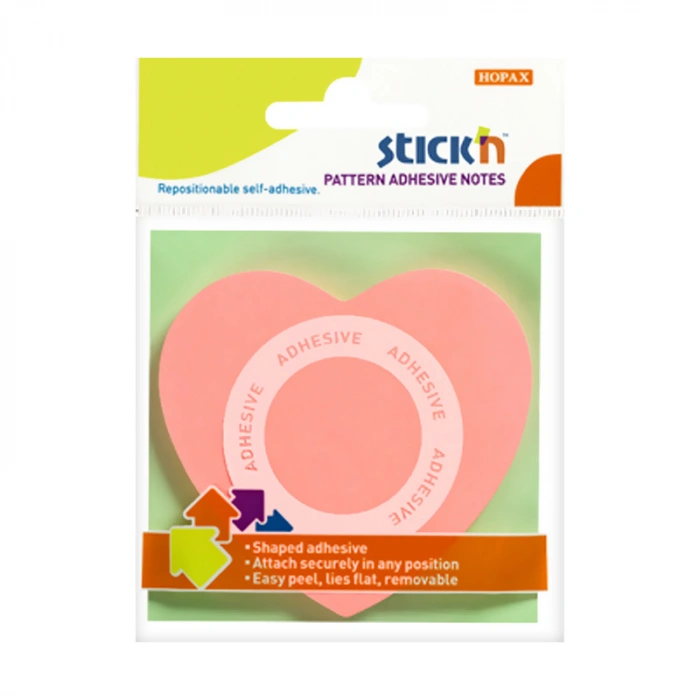 STİCKN 21545 YAPIŞKANLI KALP NOT KAĞIDI 70x70 50 YAPRAK PEMBE