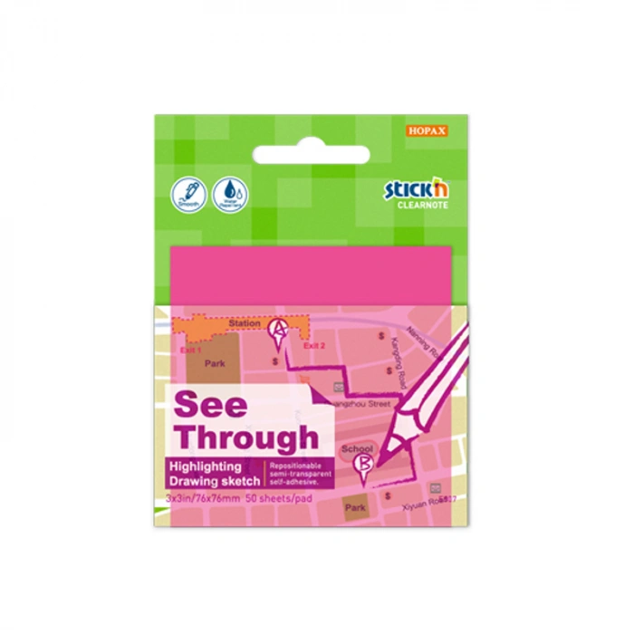 STİCKN 21711 YAPIŞKANLI SAYDAM NOT KAĞIDI 76x76 NEON PEMBE