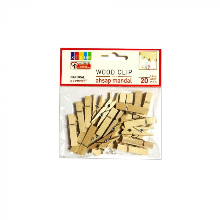 Südor Ahşap Mandal Büyük 3.5 cm 20li Naturel