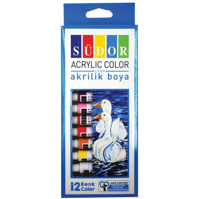 Südor Akrilik Boya Seti 9 ml 12 Renk Tüp