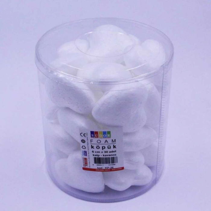 Südor Köpük Monalisa Kalp 6 cm 30 Adet Kavanoz