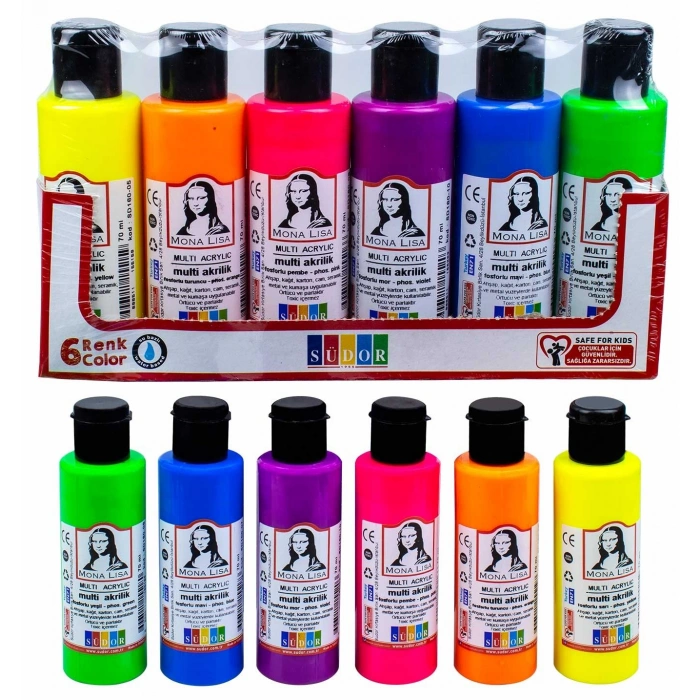 SÜDOR MONALİSA 6x70 ml FOSFOR AKRİLİK BOYA SD1006F