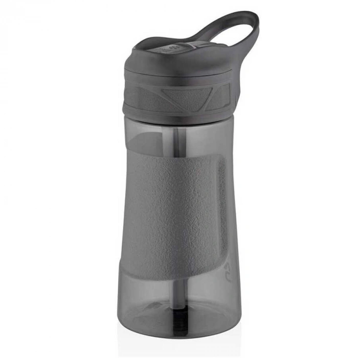 Uzspace Tritan Pipetli Su Matarası Playoff 460 ml Siyah