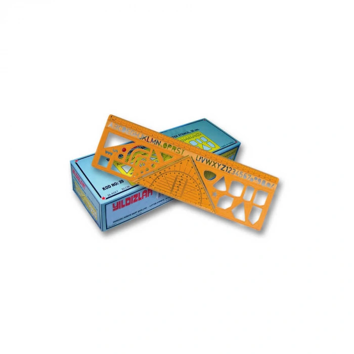 Yıldızlar Dereceli Gönye Harf Şablonu 30 cm