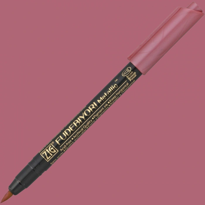 Zig Fudebiyori Fırça Uçlu Metalik Kalem Red