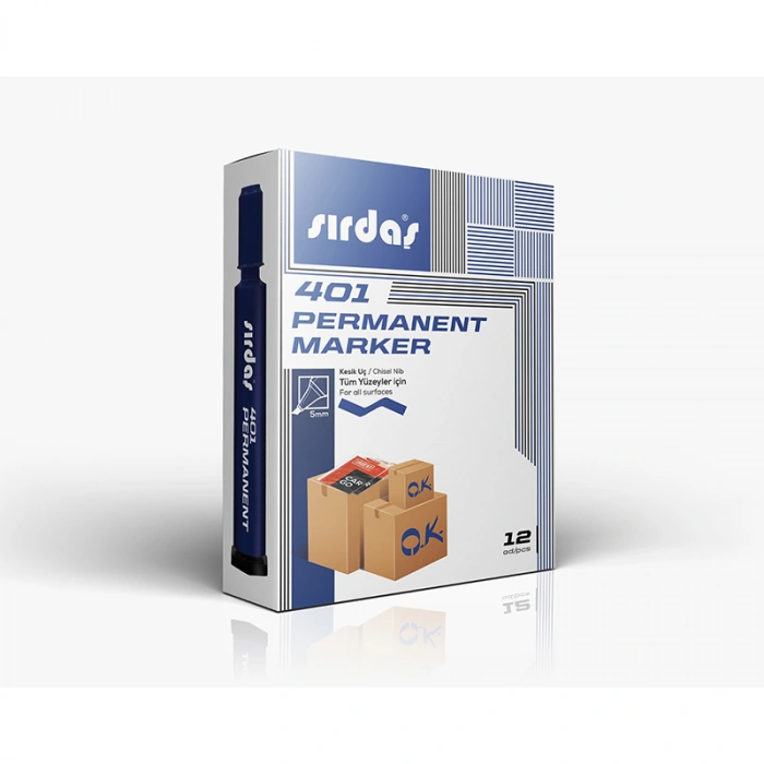 SIRDAŞ PERMANENT KOLİ KALEMİ KESİK UÇ MAVİ PM-401