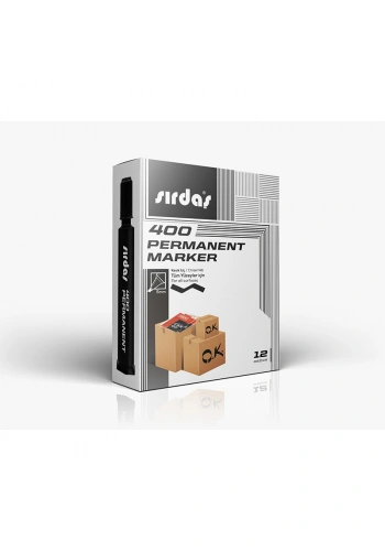 SIRDAŞ PERMANENT KOLİ KALEMİ KESİK UÇ SİYAH PM-400