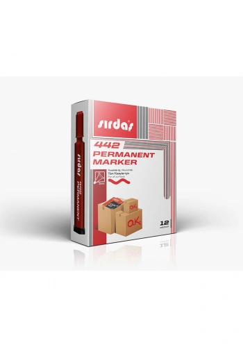 SIRDAŞ PERMANENT KOLİ KALEMİ YUVARLAK UÇ KIRMIZI PM-442