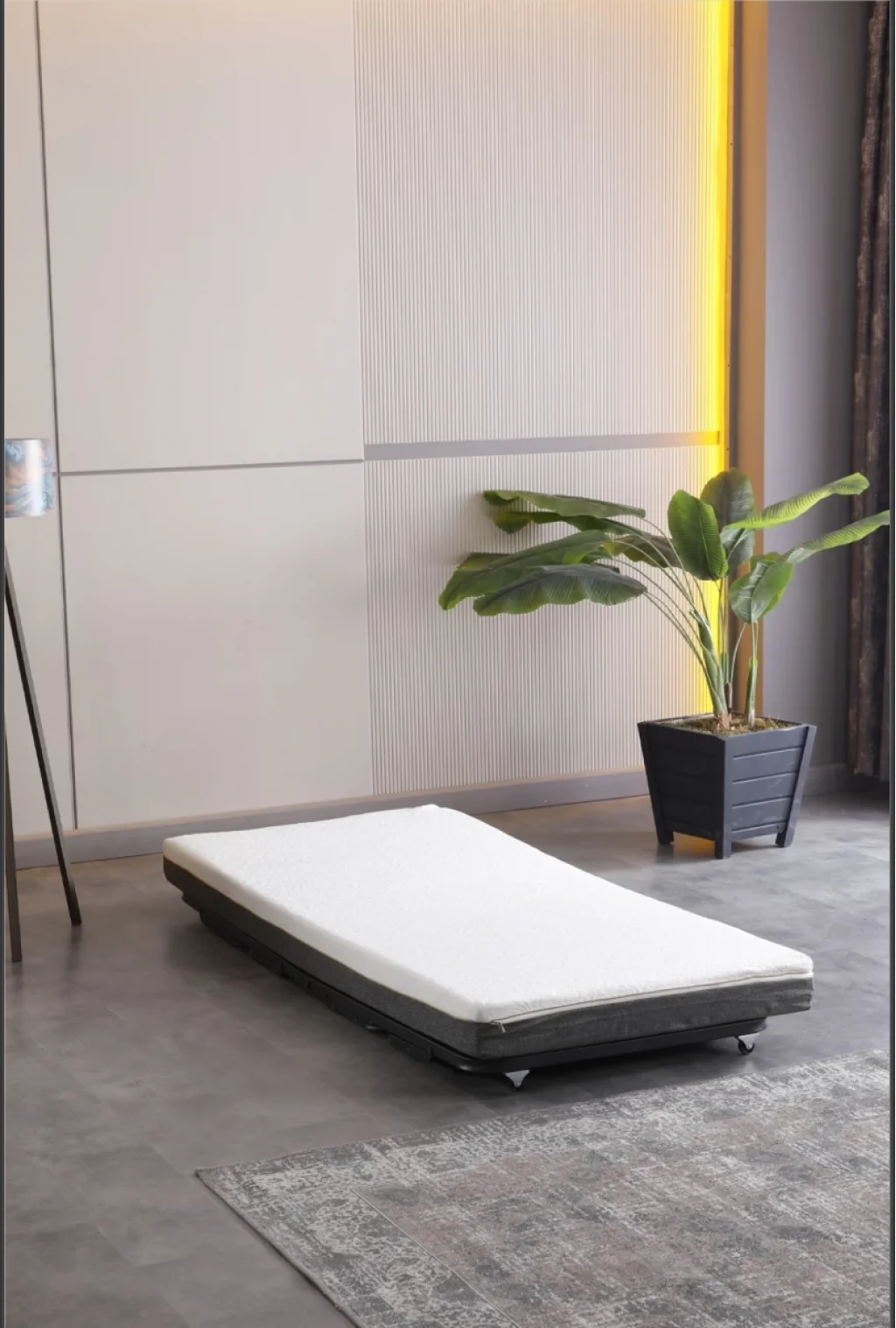 Limni Home Devon Metal Katlanır Karyola (Siyah) + Yatak