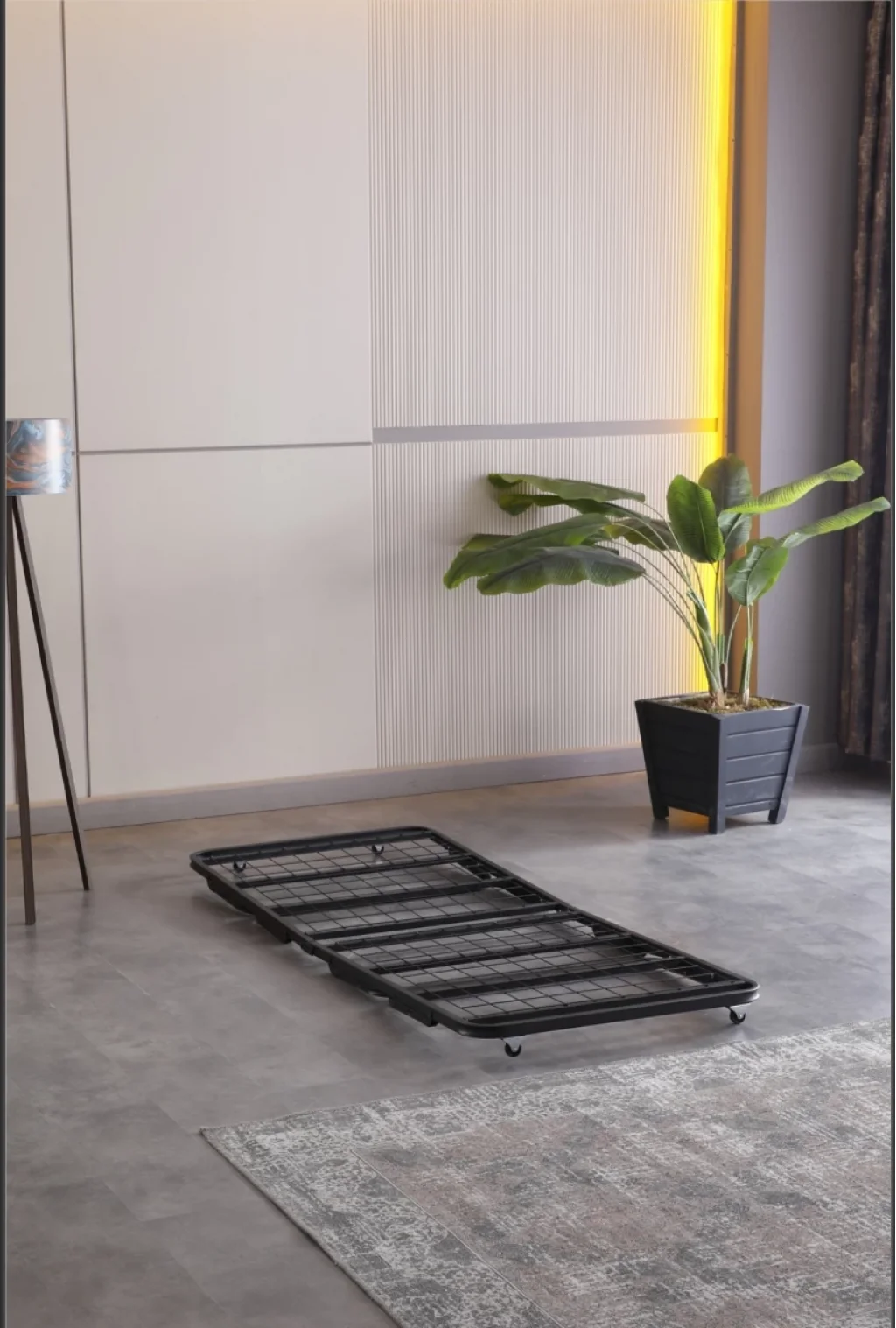 Limni Home Devon Metal Katlanır Karyola (Siyah) + Yatak