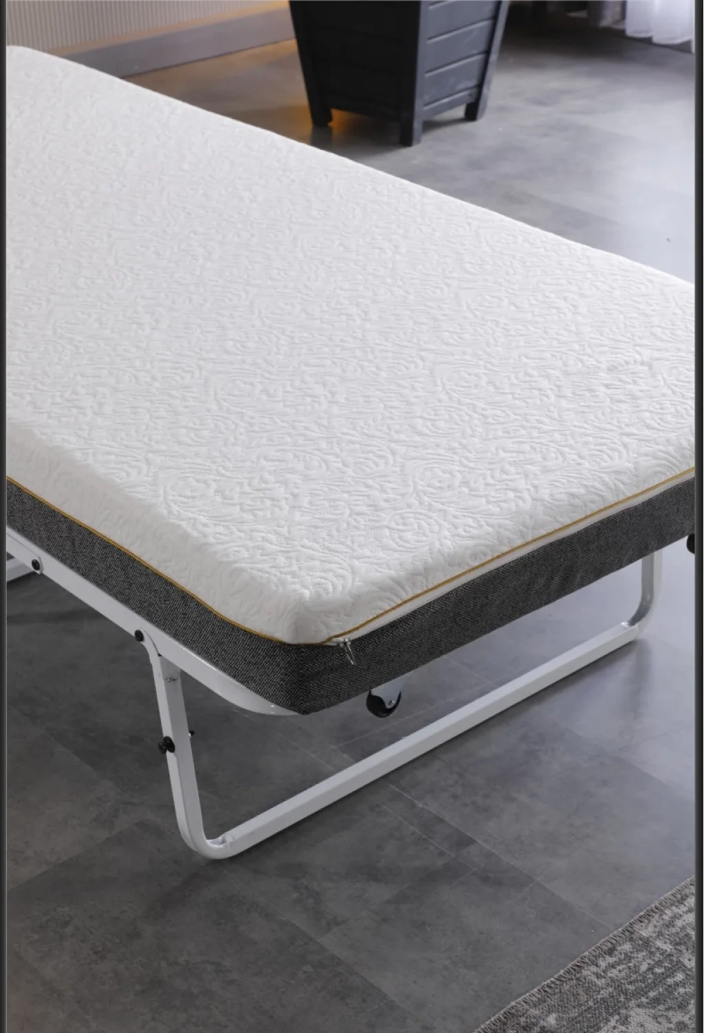 Devon Metal Katlanır Karyola + Yatak (Beyaz) | Limni Home