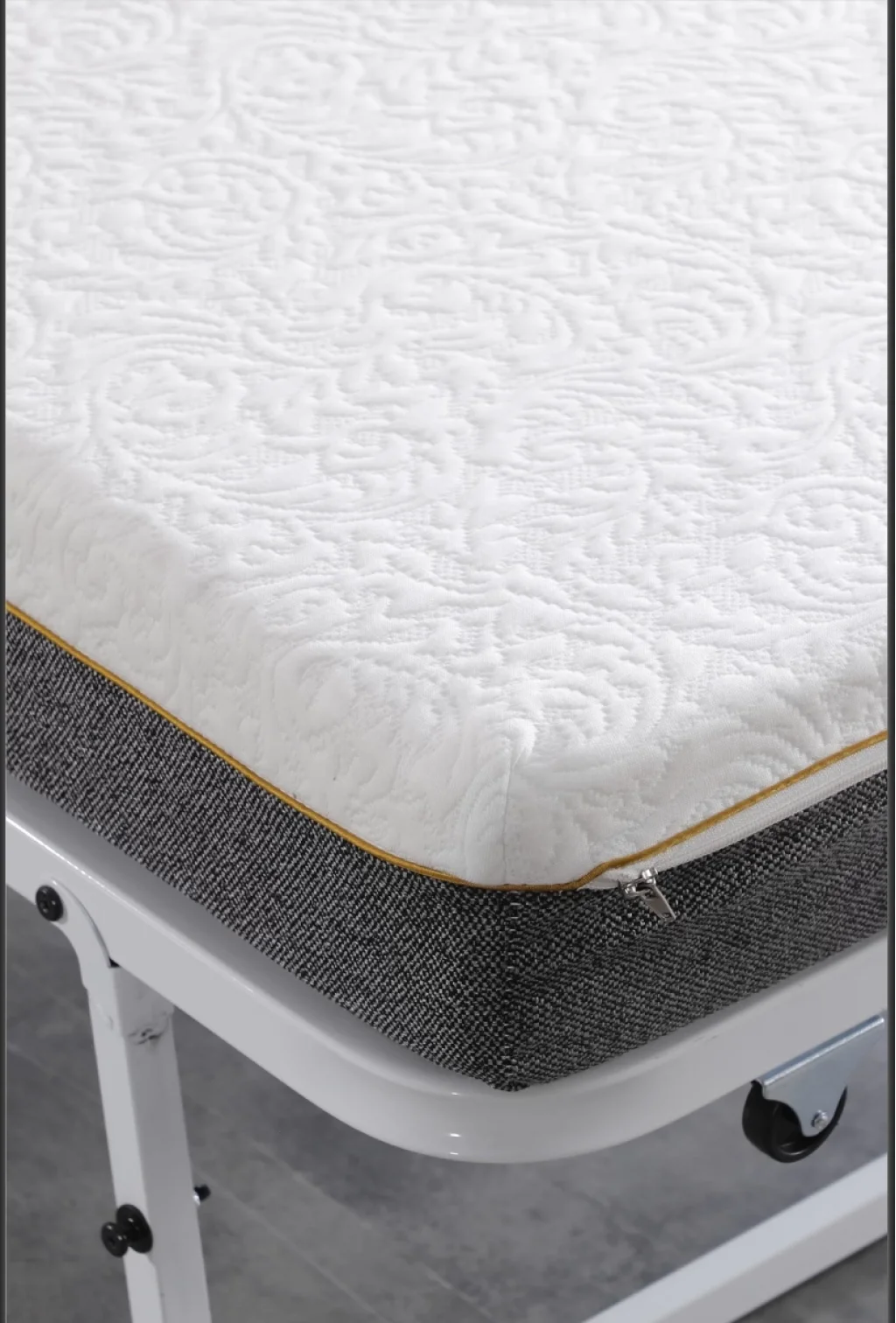 Devon Metal Katlanır Karyola + Yatak (Beyaz) | Limni Home