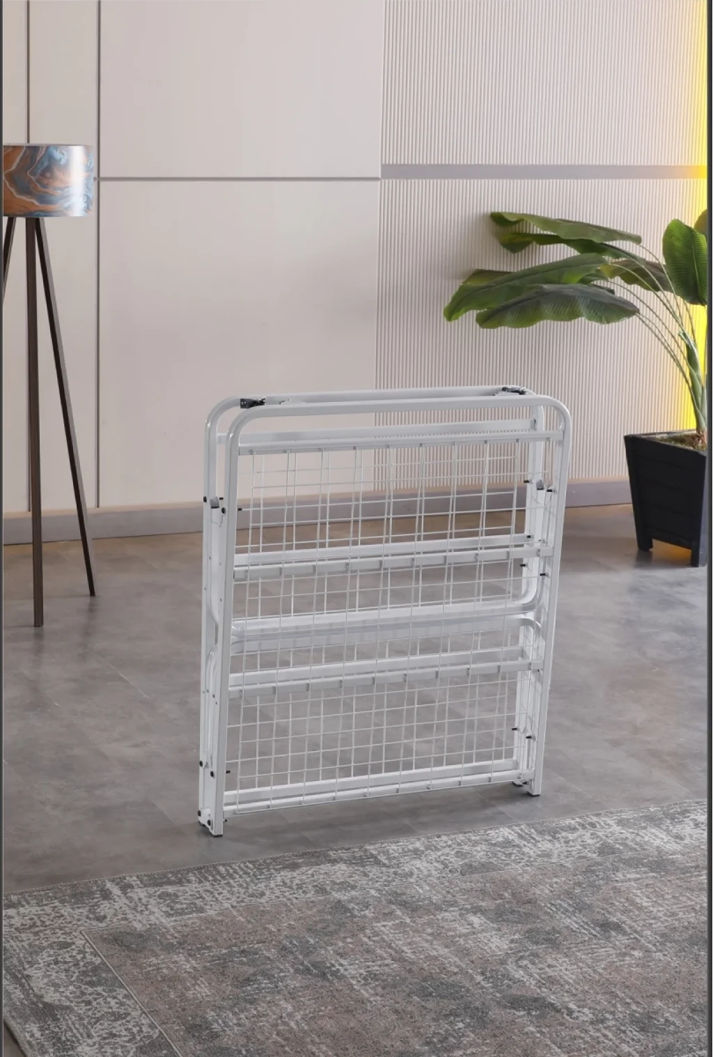 Devon Metal Katlanır Karyola + Yatak (Beyaz) | Limni Home