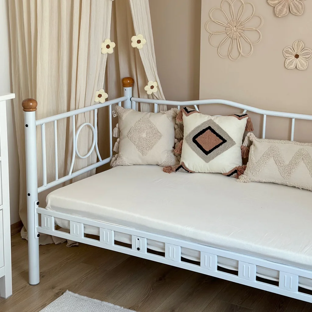 Lars Metal Divan Karyola Beyaz - Minimalist Tek Kişilik Yatak