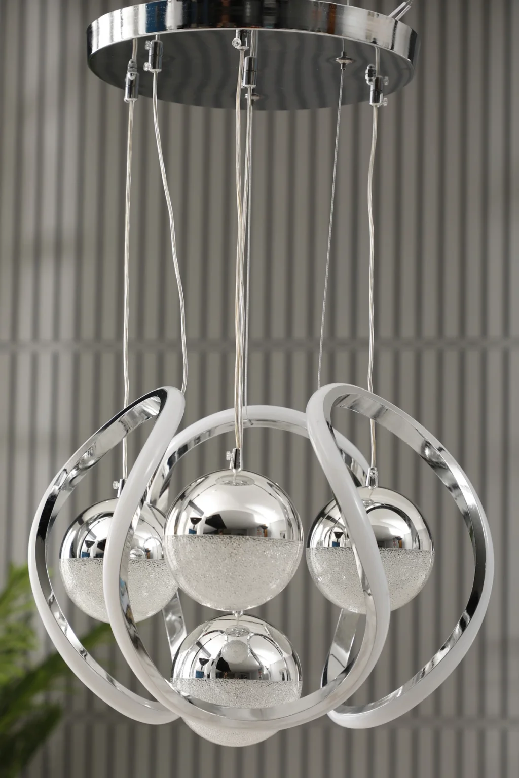 Dune 3 Renkli LED Avize 3+1 - Modern Taçlı Tavan Aydınlatma