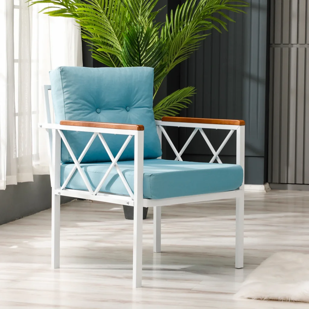 Venit Balkon Koltuk Takımı Turkuaz - Metal Çerçeveli Bahçe Mobilyası