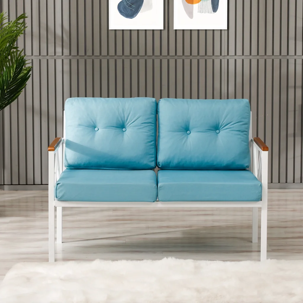 Venit Balkon Koltuk Takımı Turkuaz - Metal Çerçeveli Bahçe Mobilyası