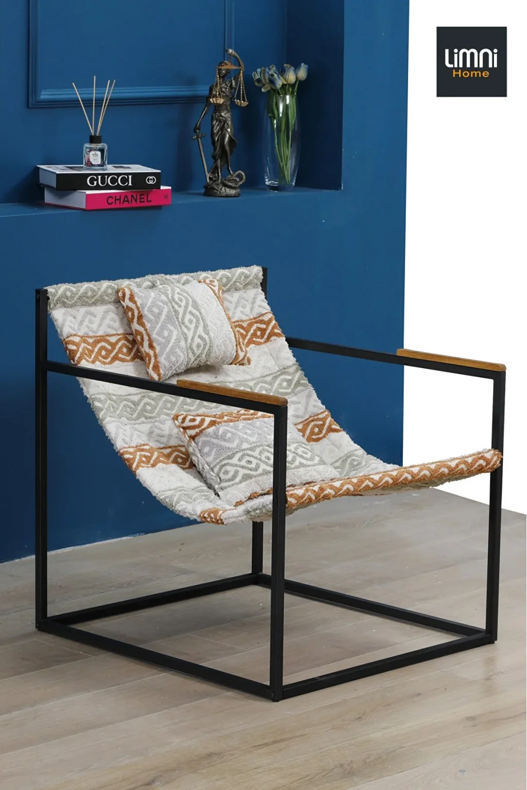 limni Home İskandinav sandalyesi Metal İskelet Berjer