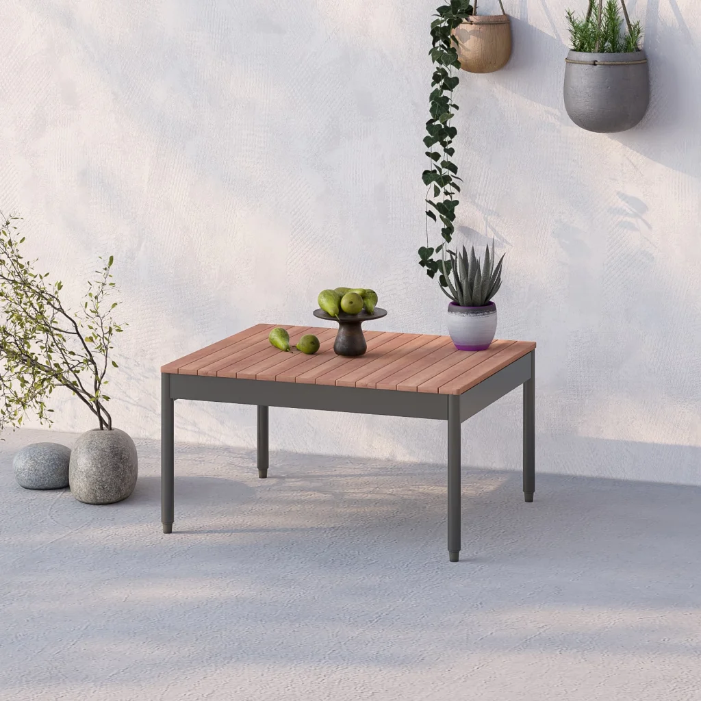 Mini Multilounge Gri Orta Sehpa – Bahçe ve Balkon Mobilyası