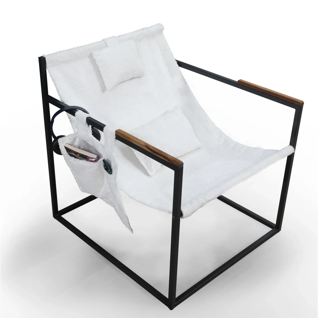 Oleron Teddy Kumaşlı, İreko Ahşap Kollu, Metal İskeletli Berjer