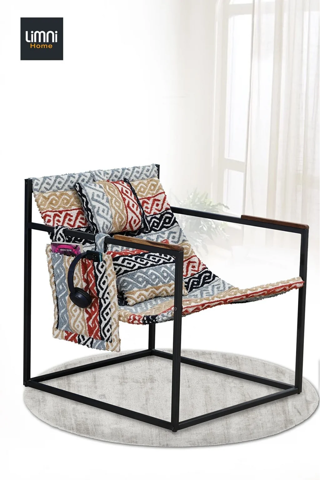 Oleron Teddy Etnik Desen Kumaşlı, Tekli Berjer