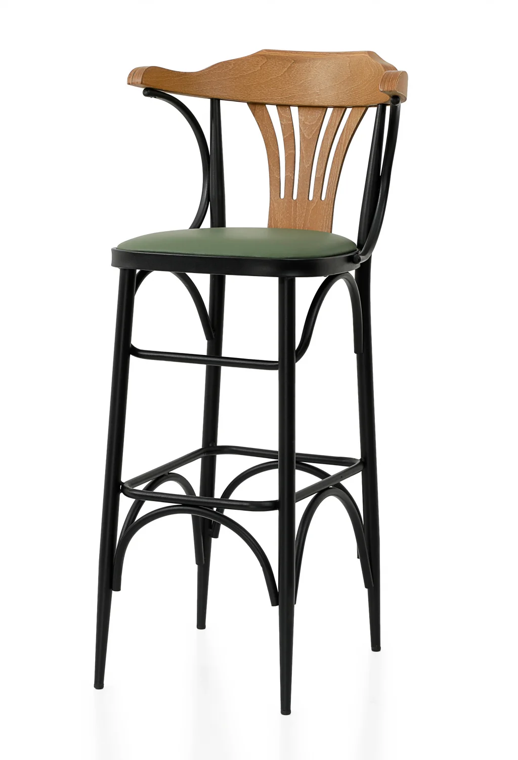Limnihome Hermes Ahşap & Metal Bar Sandalyesi