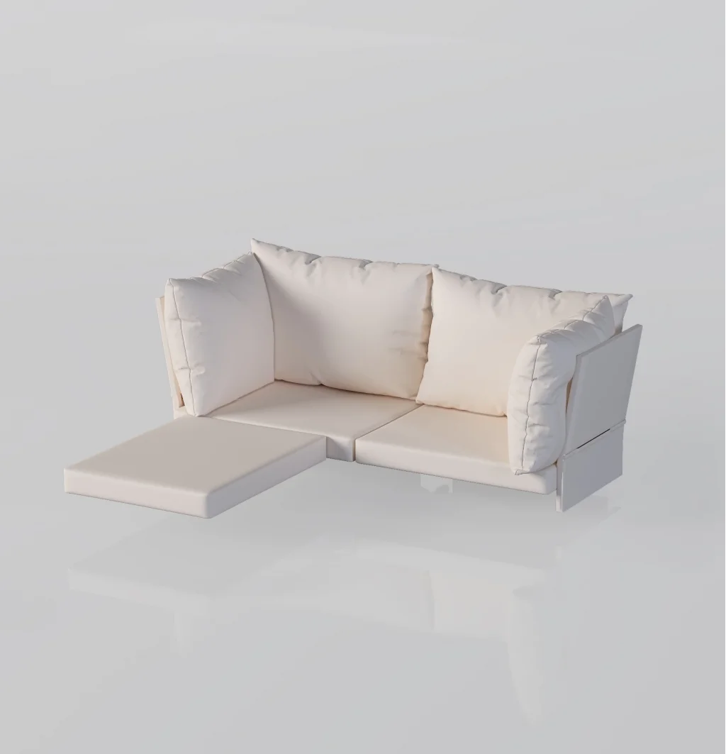Mini Multilounge Krem Kumaş Seti – Bahçe ve Balkon Mobilyası Kılıfı