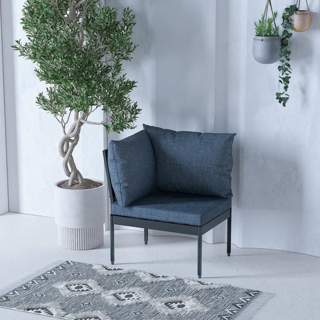 Mini Multilounge Siyah Tekli Modül – Bahçe ve Balkon Koltuğu