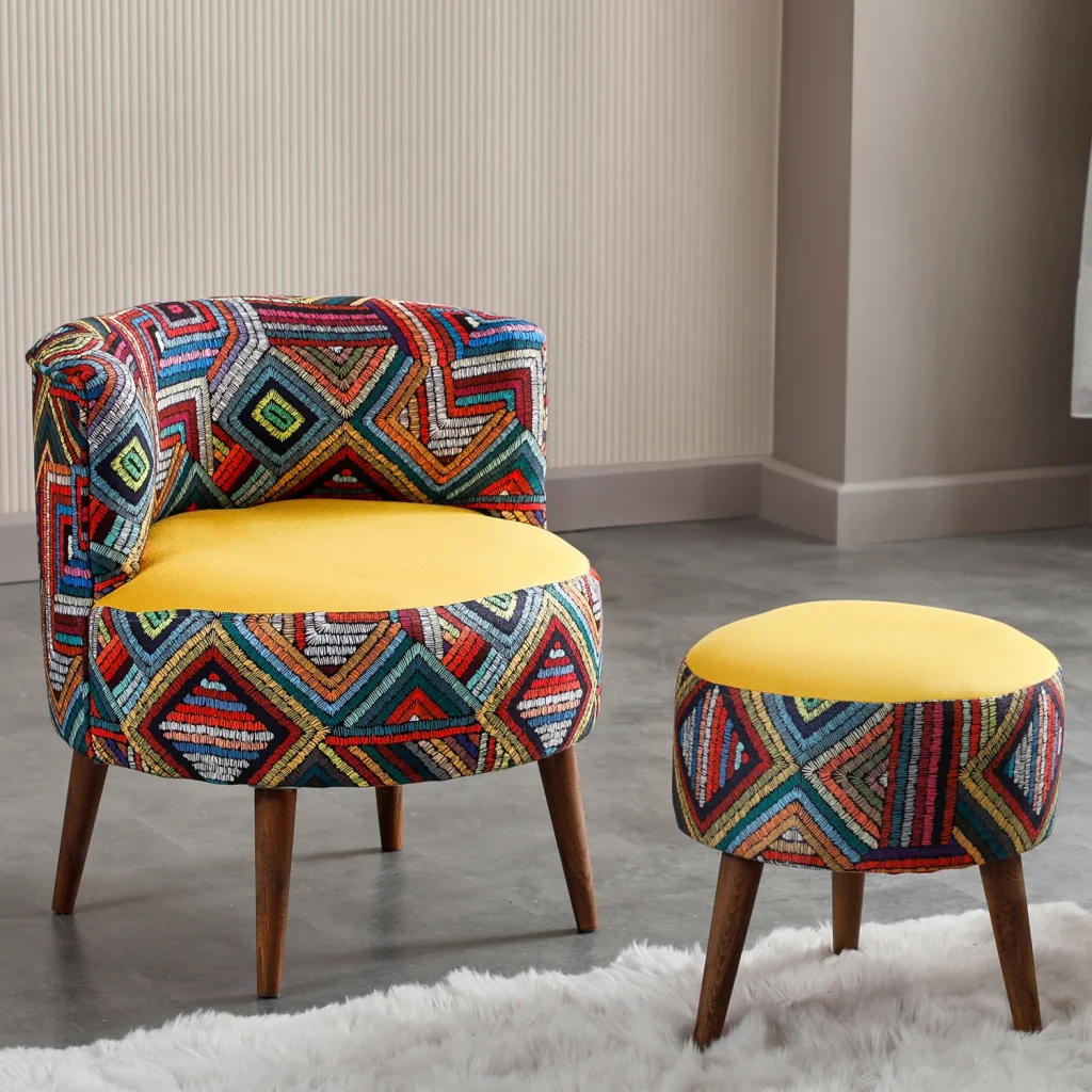 Zulu Berjer Set Etnik Desen- Sarı