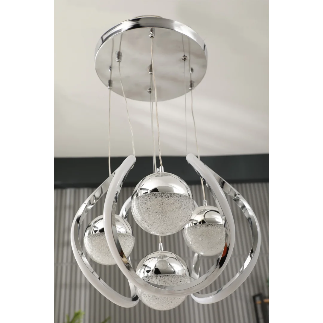 Dune 3 Renkli LED Avize 3+1 - Modern Taçlı Tavan Aydınlatma