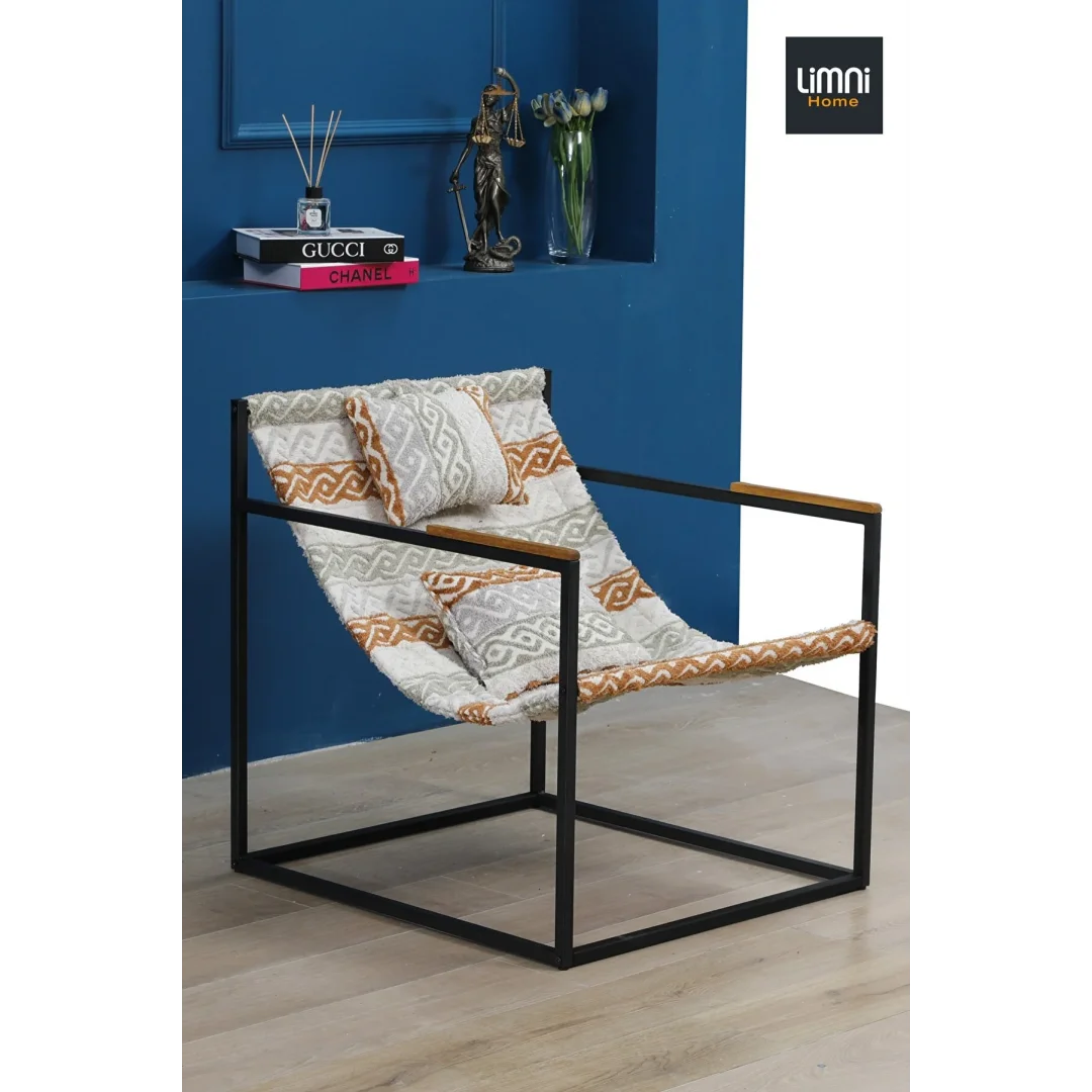 limni Home İskandinav sandalyesi Metal İskelet Berjer