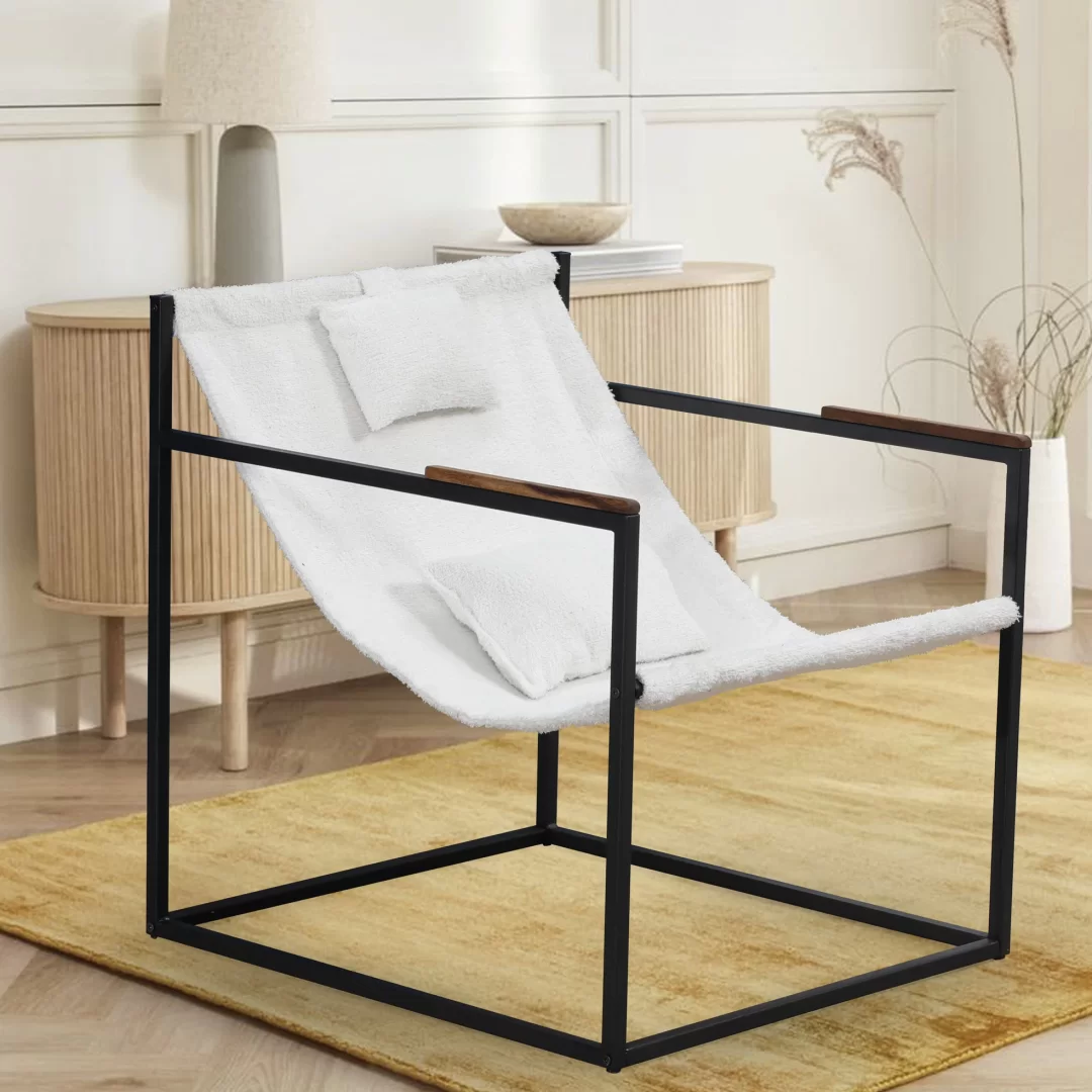 Limni Home, Oleron Modern İskandinav Metal İskeletli Teddy Berjer
