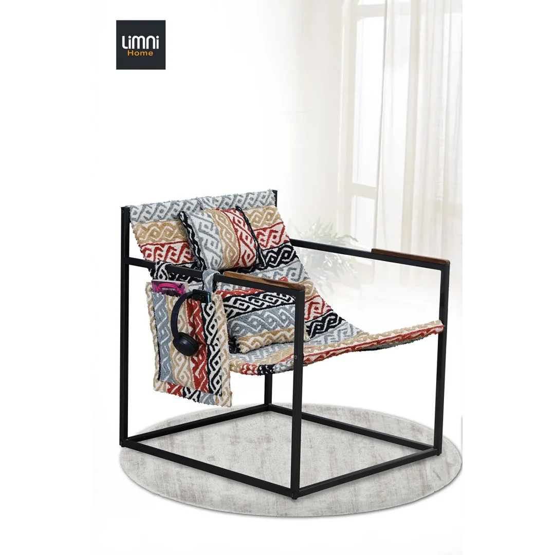 Oleron Teddy Etnik Desen Kumaşlı, Tekli Berjer