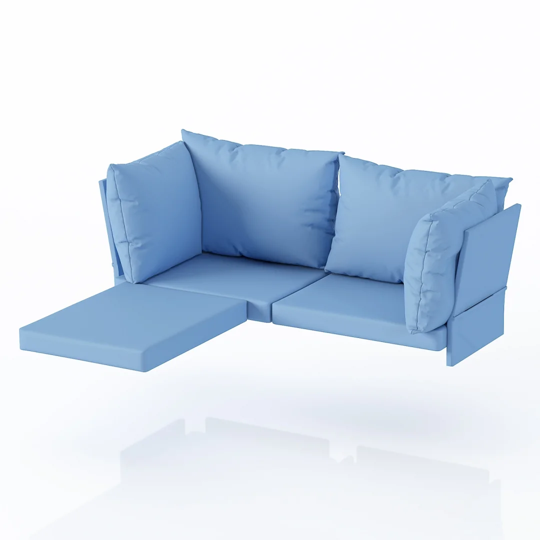 Mini Multilounge Turkuaz Kumaş Seti – Bahçe ve Balkon Mobilyası Kılıfı