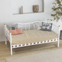 Lars BEYAZ Metal Divan Karyola 90x190 | Modern ve Şık Tek Kişilik Karyola Divan