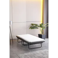 Limni Home Devon Metal Katlanır Karyola (Siyah) + Yatak