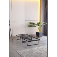 Limni Home Devon Metal Katlanır Karyola (Siyah) + Yatak