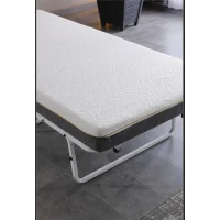 Devon Metal Katlanır Karyola + Yatak (Beyaz) | Limni Home