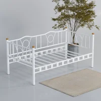 Lars Metal Divan Karyola Beyaz - Minimalist Tek Kişilik Yatak